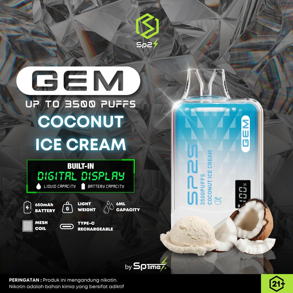 SP2S Disposable GEM Coconut Ice Cream