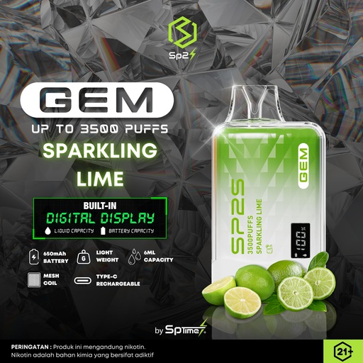 SP2S Disposable GEM Sparkling Lime